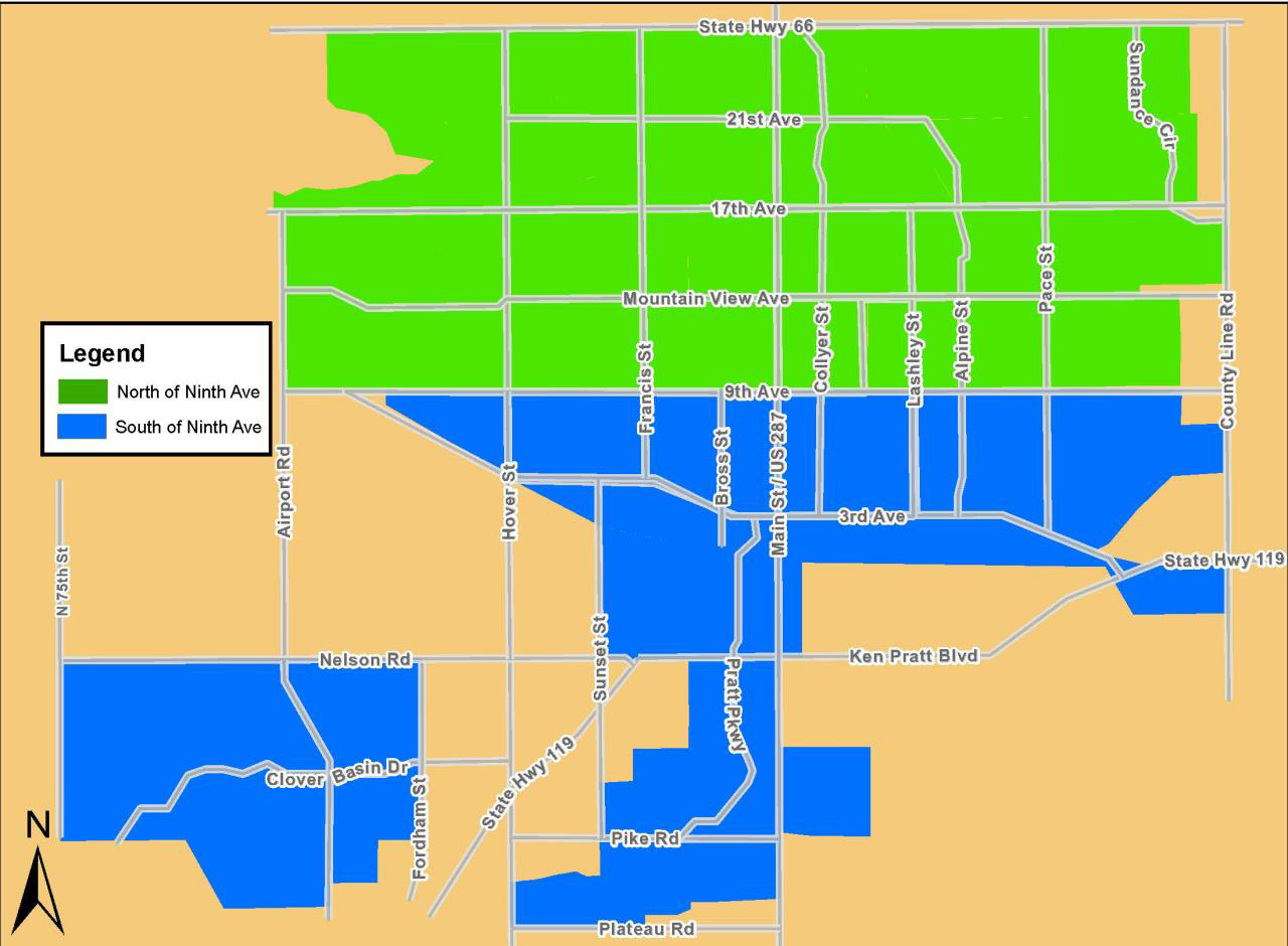 Map showing collection areas. 