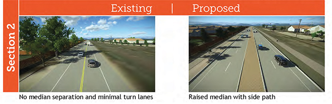 Proposed bike improvements includes a raised median