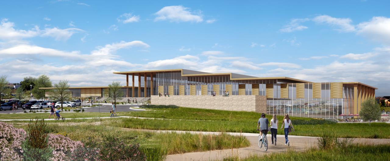 Rendering of possible Longmont Recreation Center exterior view