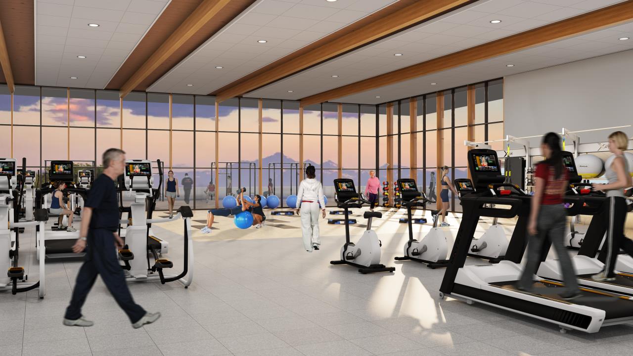 Rendering of possible Longmont Recreation Center fitness room