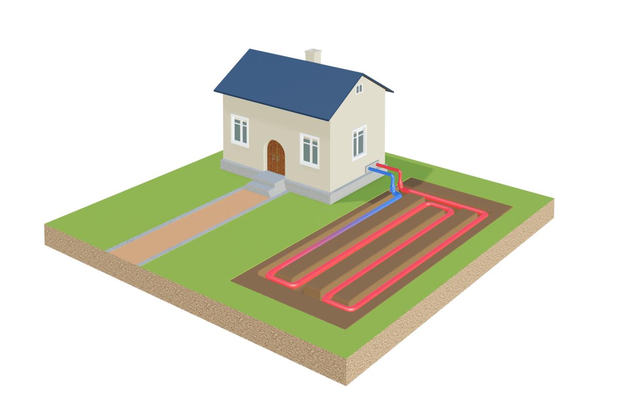 Ground source heat pump illustration