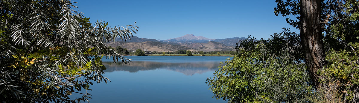 McCall Lake is pictured with Long's Peak in the background.