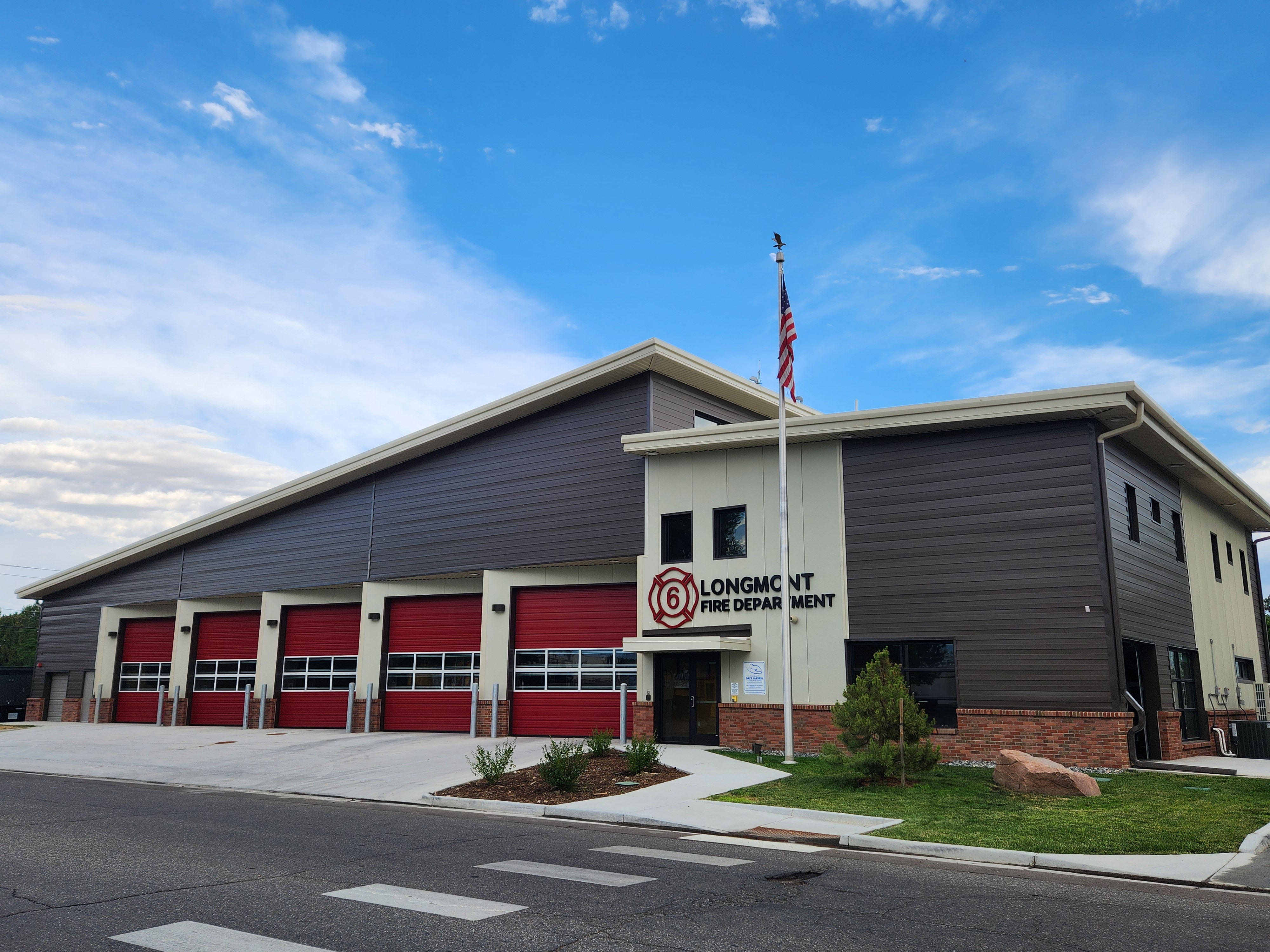 Longmont's Fire Station #6 is pictured on a sunny day.