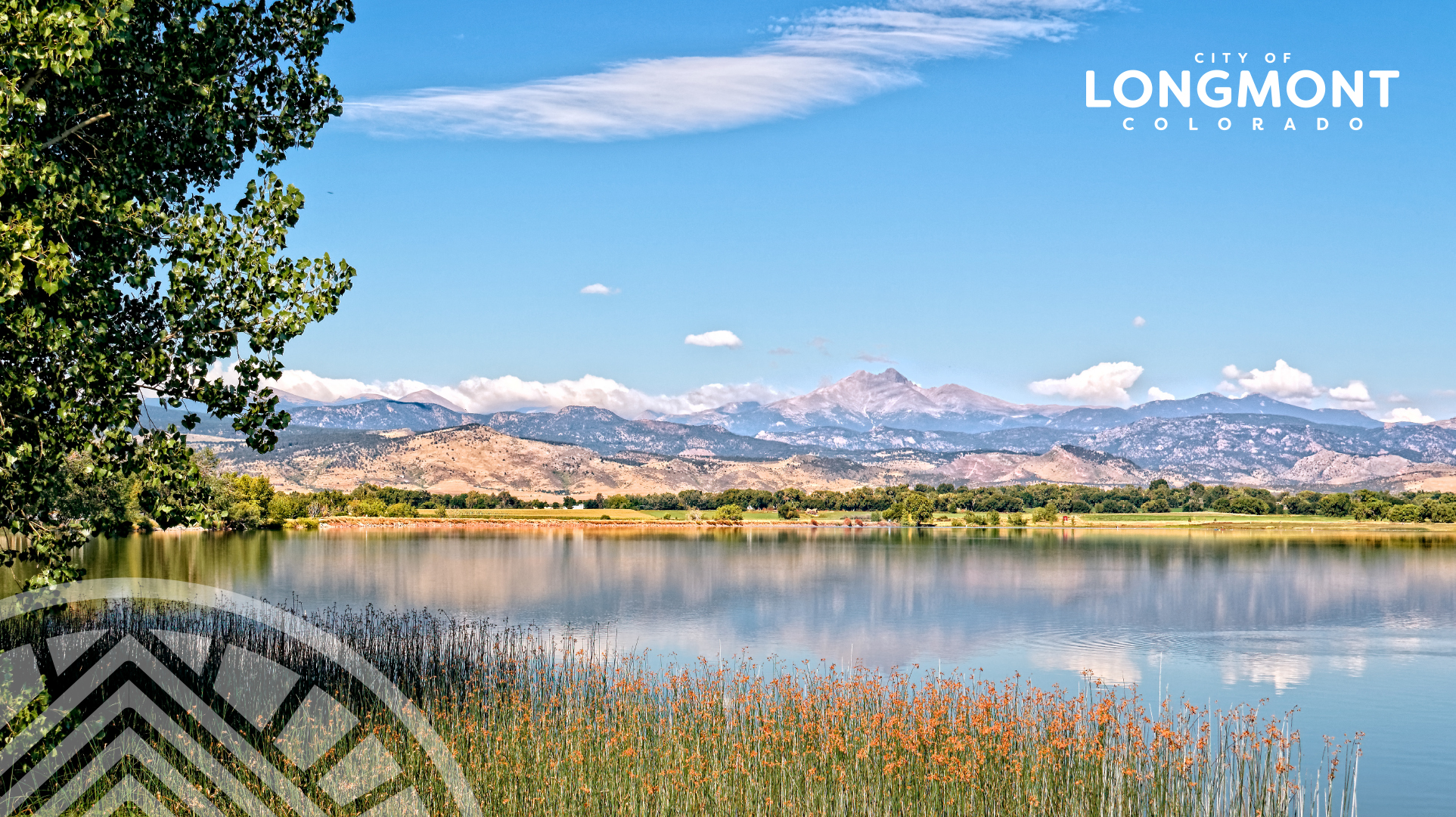 View of Rocky Mountains from Golden Ponds park